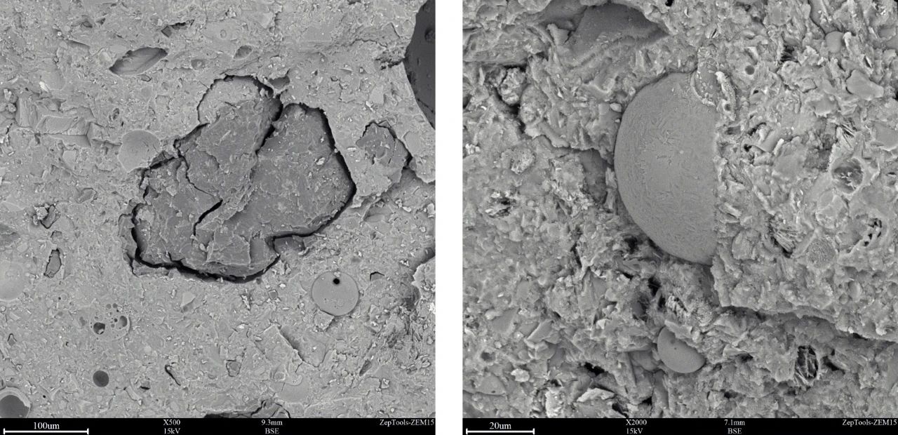 左邊為骨料,右邊為粉煤灰 左邊為骨料,右邊為粉煤灰
